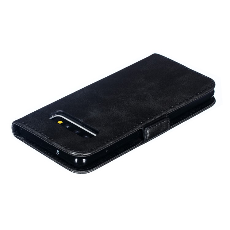 Leather Wallet Stand Flip Phone Case Cover for Samsung Galaxy S10 - Black-12