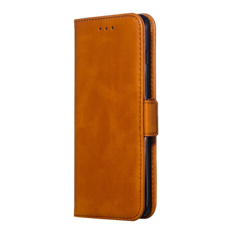 Leather Wallet Stand Flip Phone Case Cover for Samsung Galaxy S10 - Brown-4