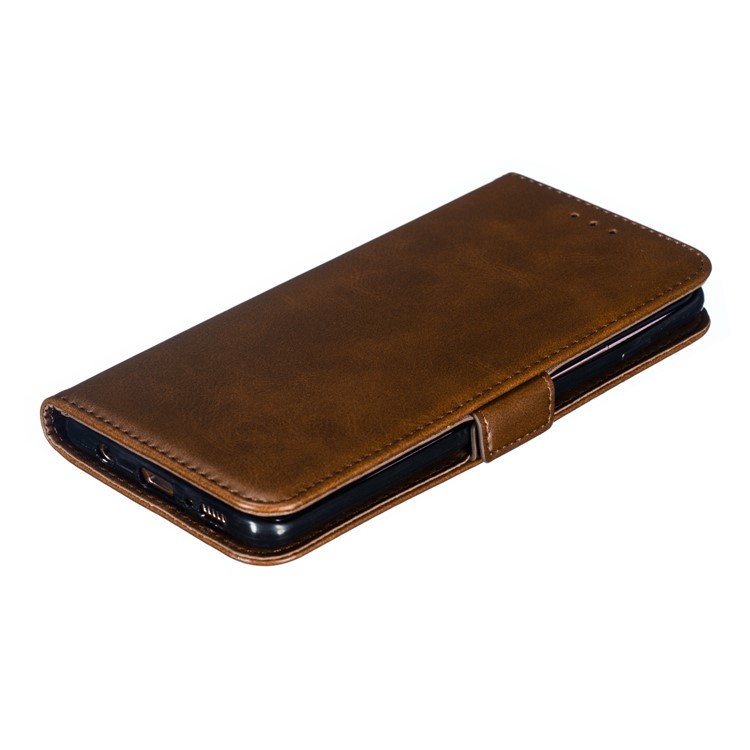 Leather Wallet Stand Flip Phone Case Cover for Samsung Galaxy S10 Plus - Coffee-10