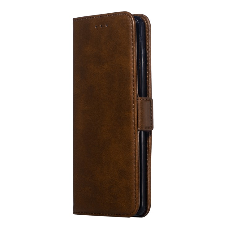 Leather Wallet Stand Flip Phone Case Cover for Samsung Galaxy S10 Plus - Coffee-4