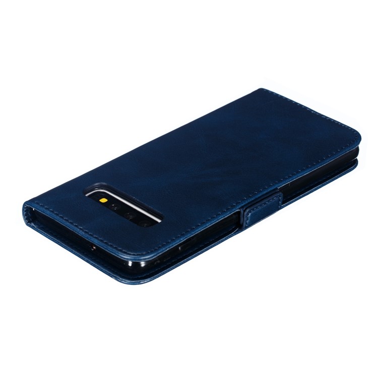 Leather Wallet Stand Flip Phone Case Cover for Samsung Galaxy S10 Plus - Blue-11
