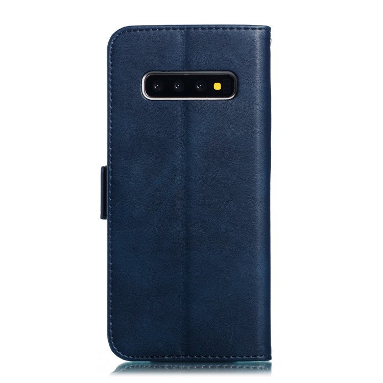 Leather Wallet Stand Flip Phone Case Cover for Samsung Galaxy S10 Plus - Blue-3