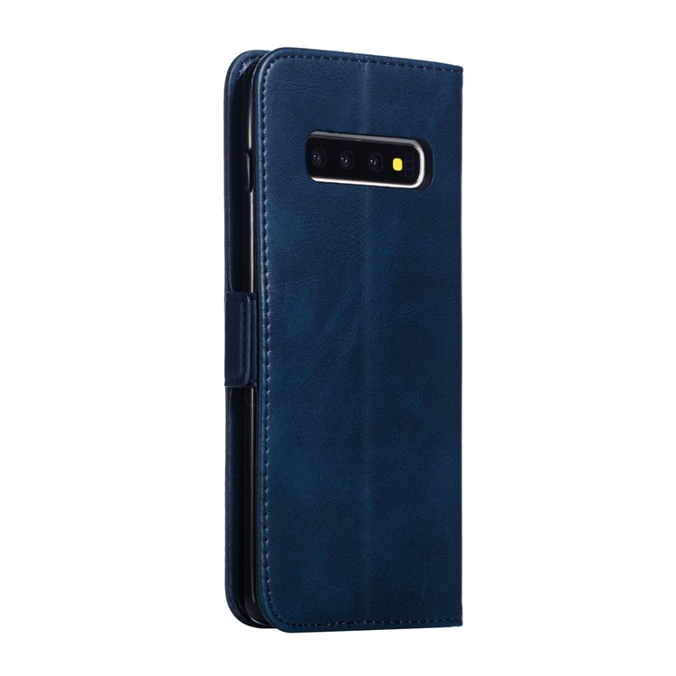 Leather Wallet Stand Flip Phone Case Cover for Samsung Galaxy S10 Plus - Blue-5