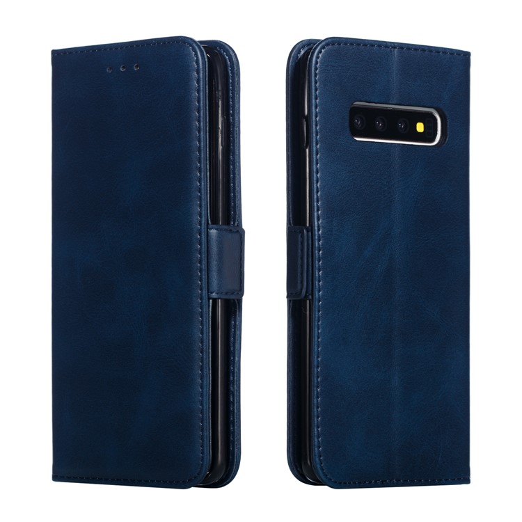Leather Wallet Stand Flip Phone Case Cover for Samsung Galaxy S10 Plus - Blue-6