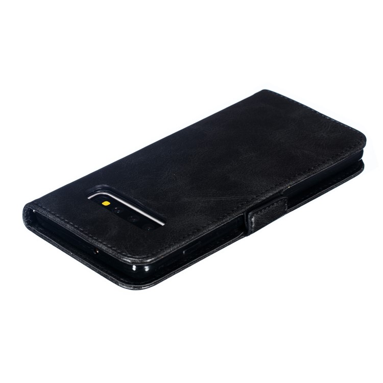 Leather Wallet Stand Flip Phone Case Cover for Samsung Galaxy S10 Plus - Black-12
