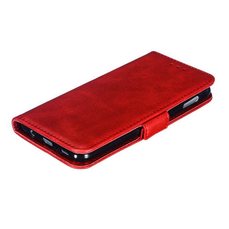 Leather Wallet Stand Flip Phone Case Cover for Samsung Galaxy S10e - Red-10