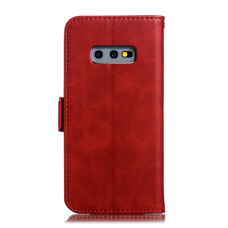 Leather Wallet Stand Flip Phone Case Cover for Samsung Galaxy S10e - Red-3