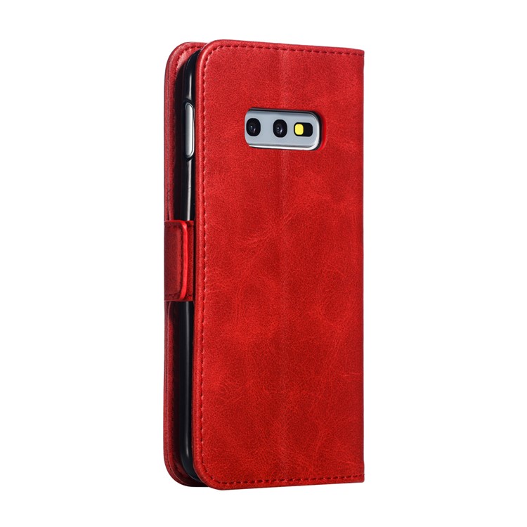 Leather Wallet Stand Flip Phone Case Cover for Samsung Galaxy S10e - Red-5