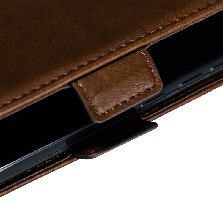Leather Wallet Stand Flip Phone Case Cover for Samsung Galaxy S10e - Coffee-12