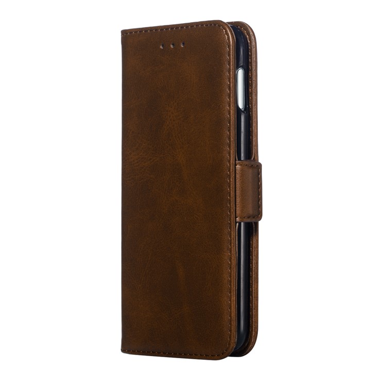 Leather Wallet Stand Flip Phone Case Cover for Samsung Galaxy S10e - Coffee-4