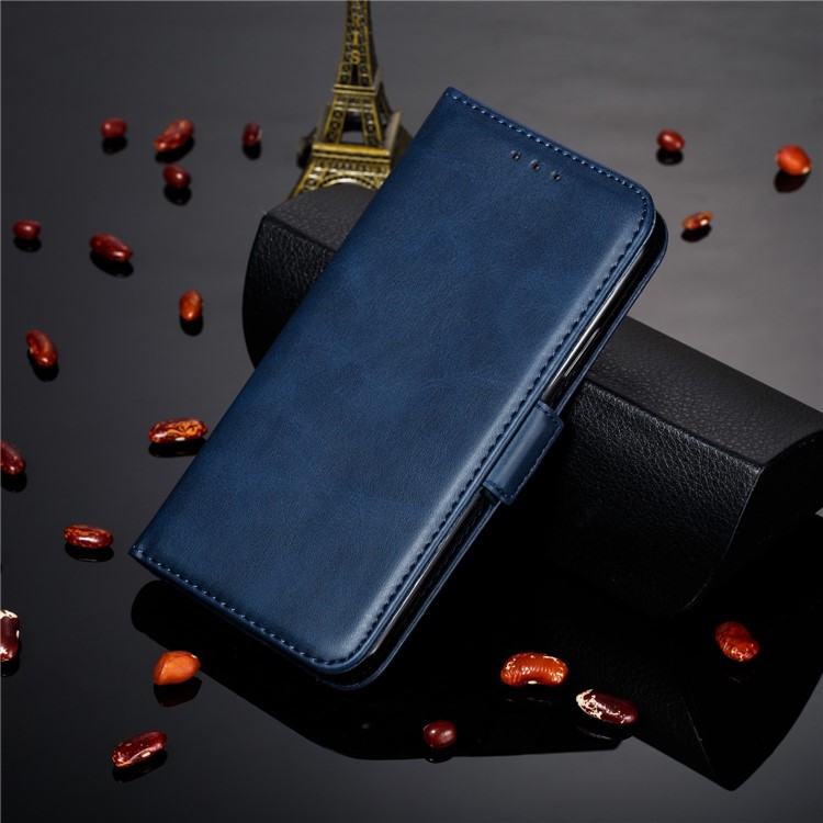 Leather Wallet Stand Flip Phone Case Cover for Samsung Galaxy S10e - Blue-14