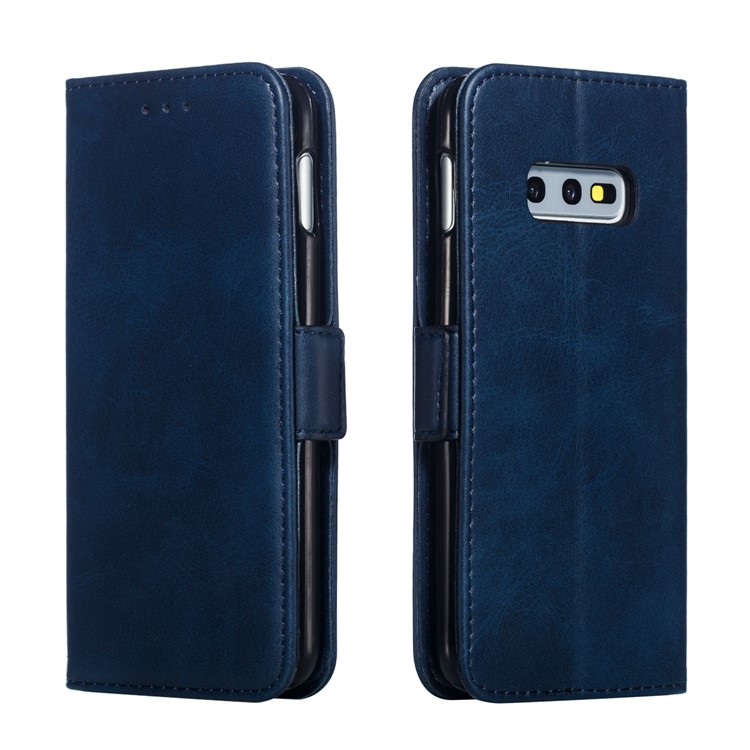 Leather Wallet Stand Flip Phone Case Cover for Samsung Galaxy S10e - Blue-6