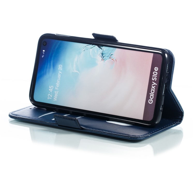Leather Wallet Stand Flip Phone Case Cover for Samsung Galaxy S10e - Blue-9