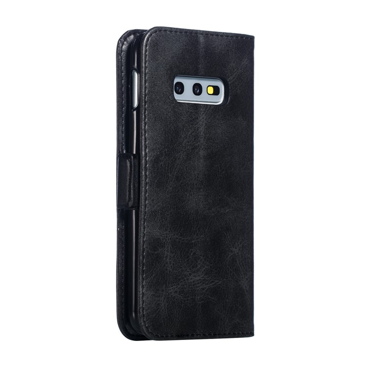 Leather Wallet Stand Flip Phone Case Cover for Samsung Galaxy S10e - Black-6