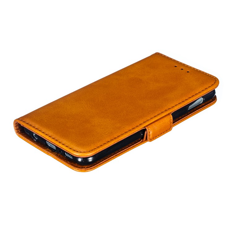 Leather Wallet Stand Flip Phone Case Cover for Samsung Galaxy S10e - Brown-10