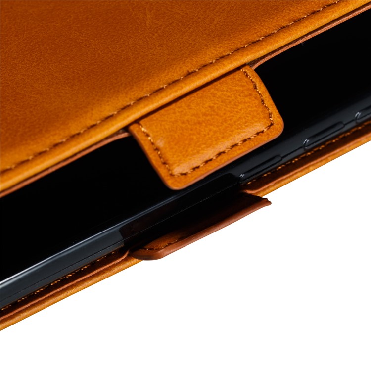 Leather Wallet Stand Flip Phone Case Cover for Samsung Galaxy S10e - Brown-12