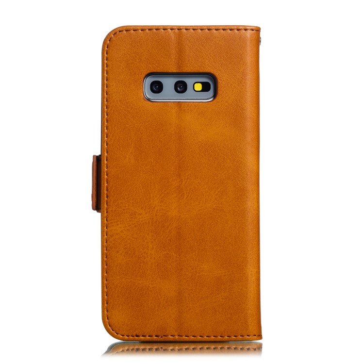 Leather Wallet Stand Flip Phone Case Cover for Samsung Galaxy S10e - Brown-3