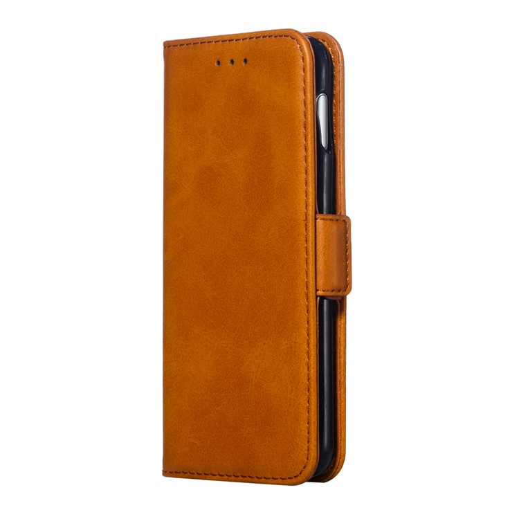 Leather Wallet Stand Flip Phone Case Cover for Samsung Galaxy S10e - Brown-4