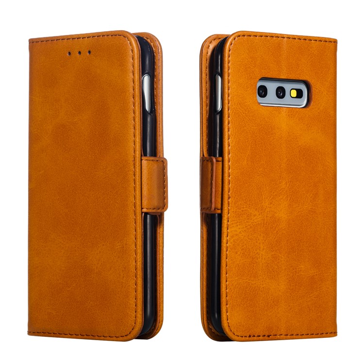 Leather Wallet Stand Flip Phone Case Cover for Samsung Galaxy S10e - Brown-6