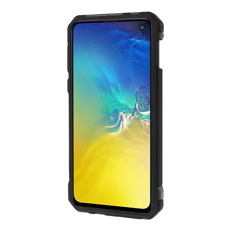 Drop-resistant Camouflage Leather Coated PC + TPU Phone Case for Samsung Galaxy S10e - Green-2
