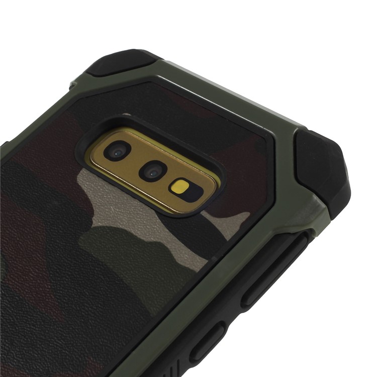 Drop-resistant Camouflage Leather Coated PC + TPU Phone Case for Samsung Galaxy S10e - Green-3