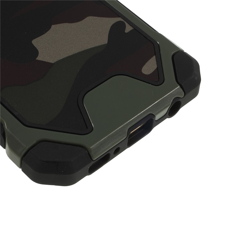 Drop-resistant Camouflage Leather Coated PC + TPU Phone Case for Samsung Galaxy S10e - Green-4