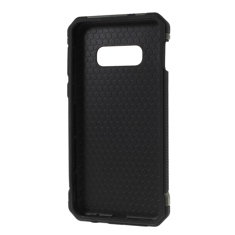 Drop-resistant Camouflage Leather Coated PC + TPU Phone Case for Samsung Galaxy S10e - Green-5