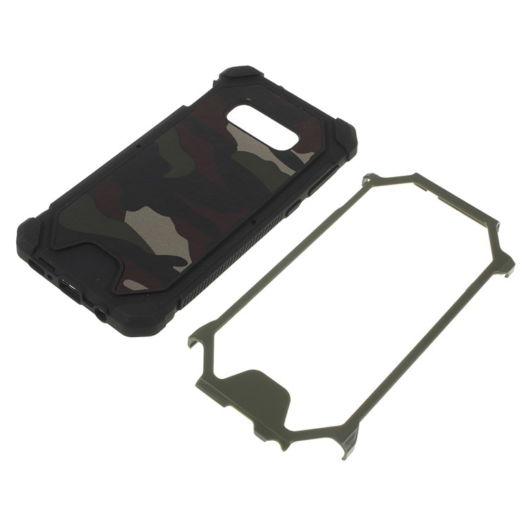 Drop-resistant Camouflage Leather Coated PC + TPU Phone Case for Samsung Galaxy S10e - Green-6
