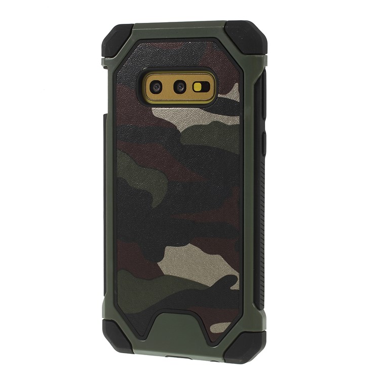 Drop-resistant Camouflage Leather Coated PC + TPU Phone Case for Samsung Galaxy S10e - Green-7
