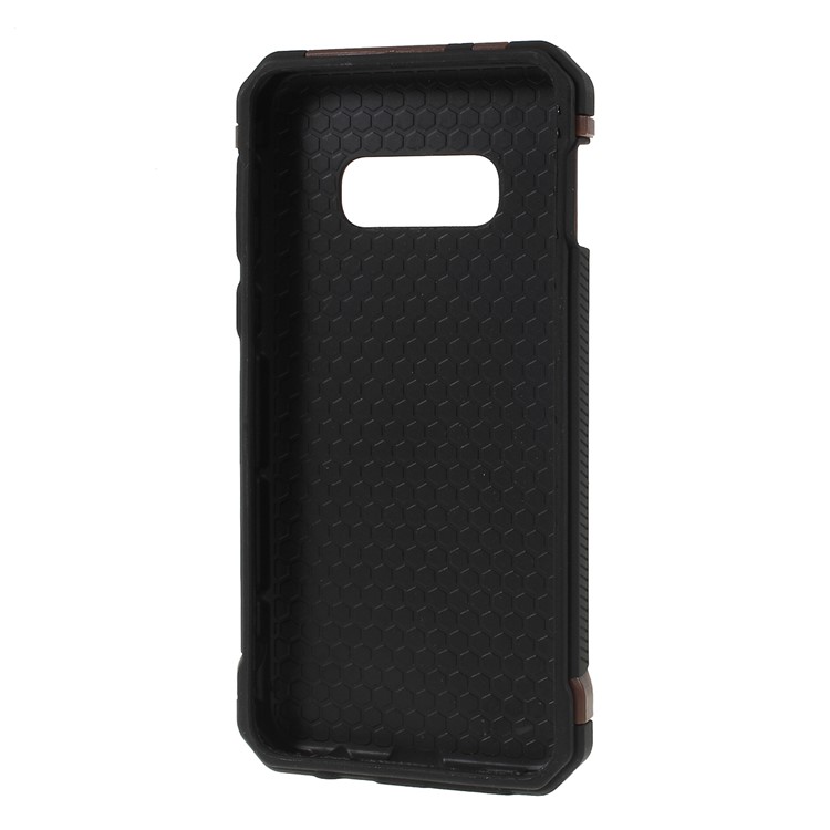 Drop-resistant Camouflage Leather Coated PC + TPU Phone Case for Samsung Galaxy S10e - Brown-3