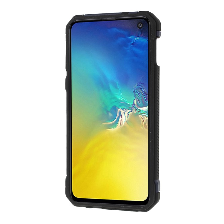 Drop-resistant Camouflage Leather Coated PC + TPU Phone Case for Samsung Galaxy S10e - Blue-2