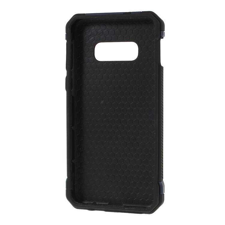 Drop-resistant Camouflage Leather Coated PC + TPU Phone Case for Samsung Galaxy S10e - Blue-3