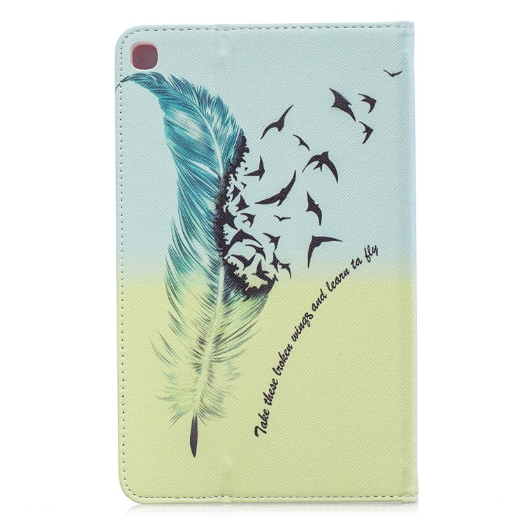 Padrão De Impressão Carteira Suporte De Couro Caso Para Samsung Galaxy Tab A 8 (2019) P200 P205 - Pena E Pássaro-3