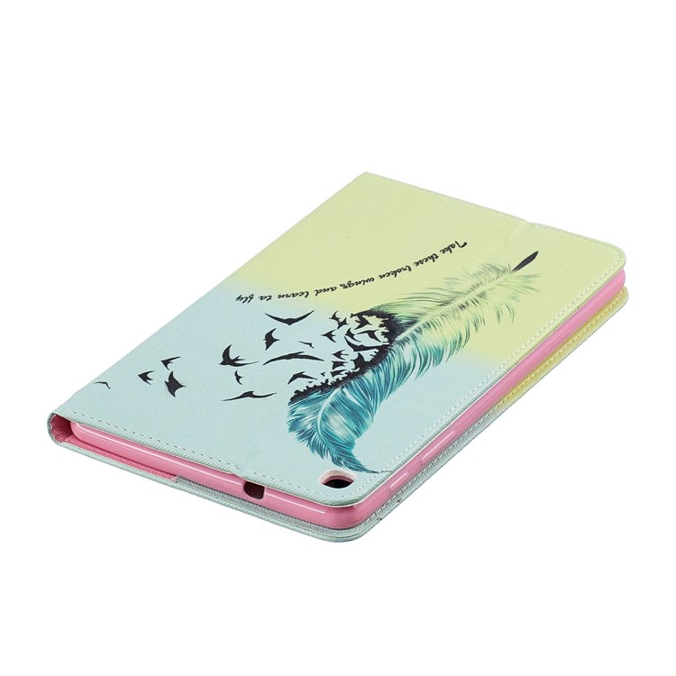 Padrão De Impressão Carteira Suporte De Couro Caso Para Samsung Galaxy Tab A 8 (2019) P200 P205 - Pena E Pássaro-5