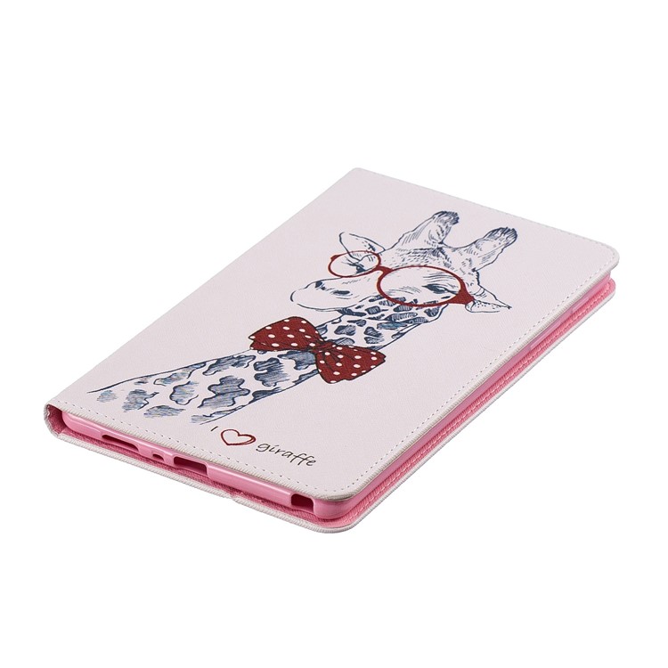 Pattern Printing Wallet Stand Leather Case for Samsung Galaxy Tab A 8.0 (2019) with S Pen P200 P205 - Giraffe Wearing Glasses-4