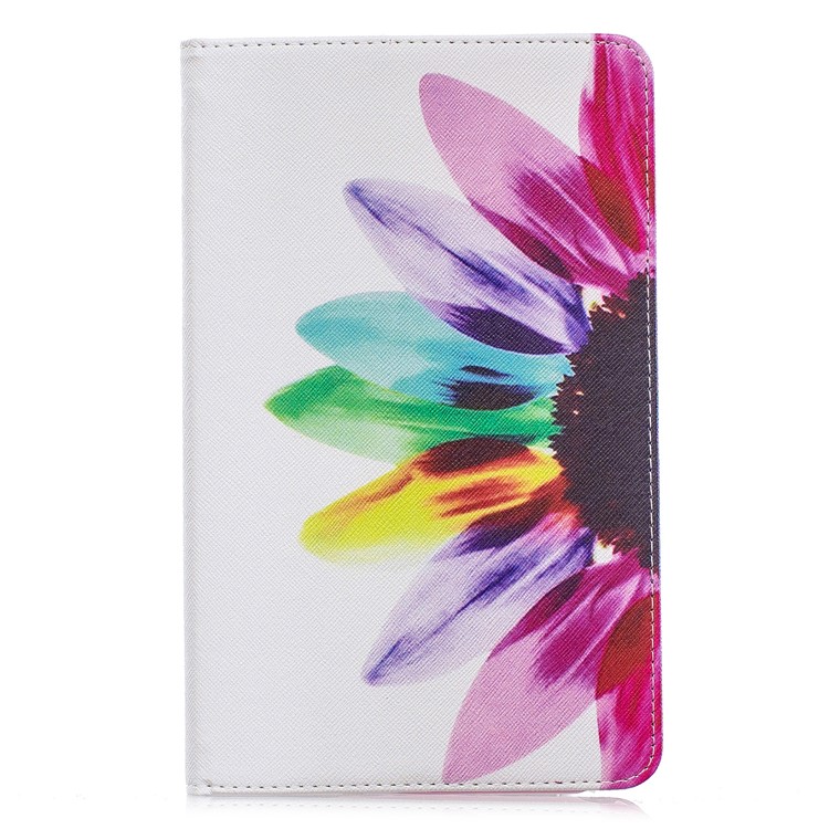 Pattern Printing Wallet Stand Leather Case for Samsung Galaxy Tab A 8.0 (2019) with S Pen P200 P205 - Half Flower-2