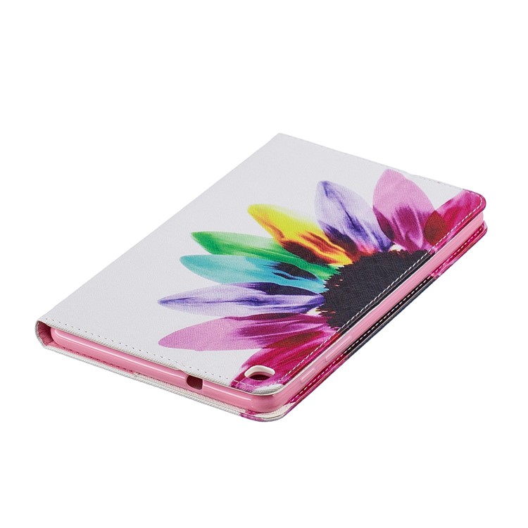 Pattern Printing Wallet Stand Leather Case for Samsung Galaxy Tab A 8.0 (2019) with S Pen P200 P205 - Half Flower-5