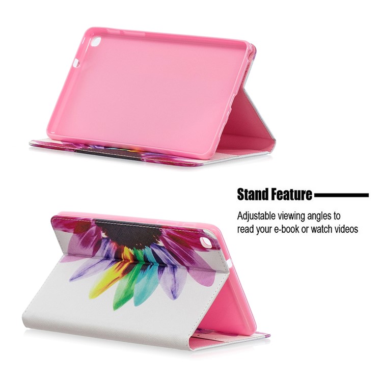 Pattern Printing Wallet Stand Leather Case for Samsung Galaxy Tab A 8.0 (2019) with S Pen P200 P205 - Half Flower-7