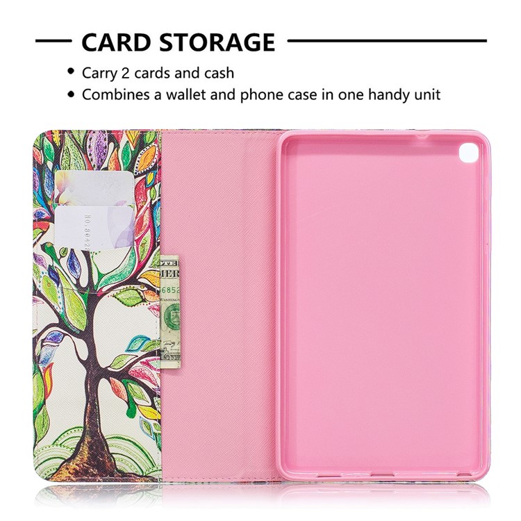 Pattern Printing Wallet Stand Leather Case for Samsung Galaxy Tab A 8.0 (2019) with S Pen P200 P205 - Colorized Tree-6