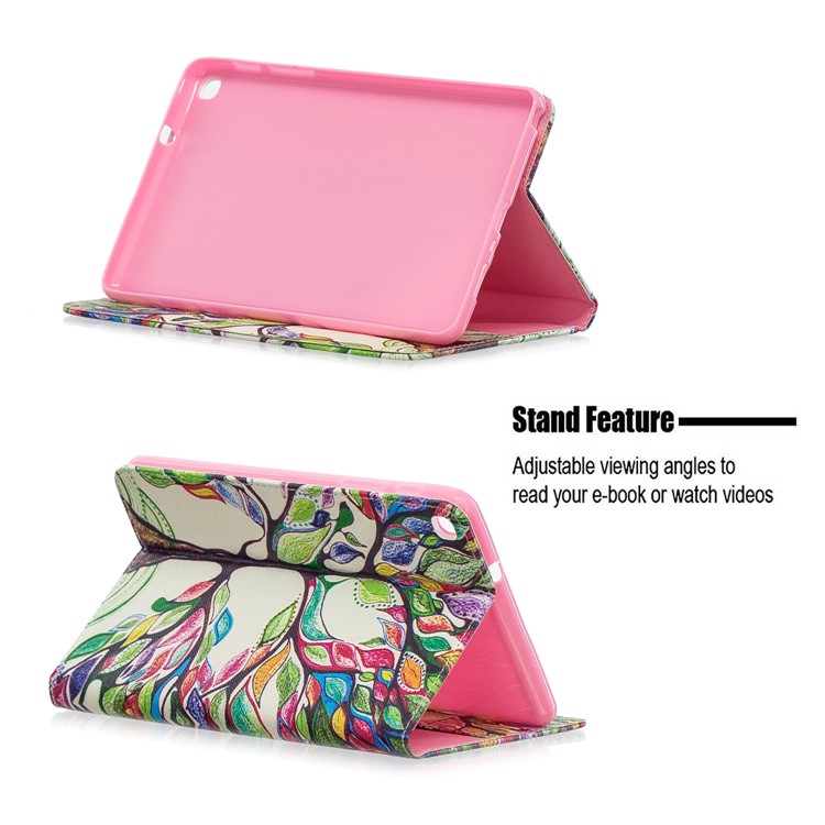 Pattern Printing Wallet Stand Leather Case for Samsung Galaxy Tab A 8.0 (2019) with S Pen P200 P205 - Colorized Tree-7