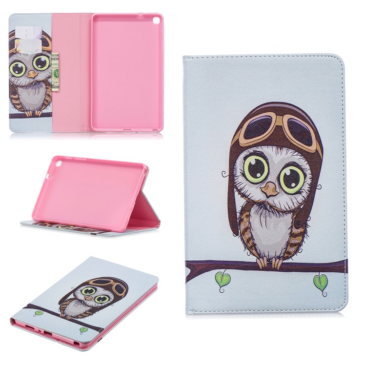 Padrão De Impressão Carteira Suporte De Couro Caso Para Samsung Galaxy Tab A 8 (2019) P200 P205 - Coruja Bonito-1