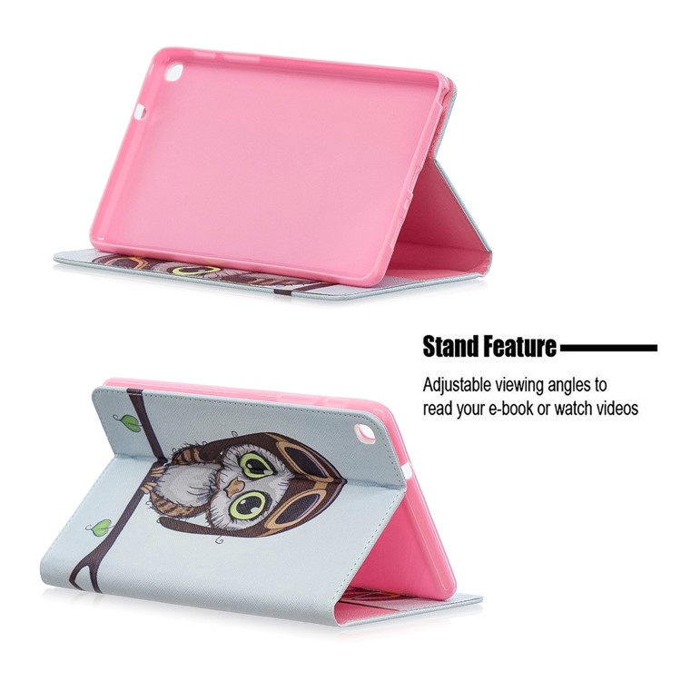 Padrão De Impressão Carteira Suporte De Couro Caso Para Samsung Galaxy Tab A 8 (2019) P200 P205 - Coruja Bonito-7