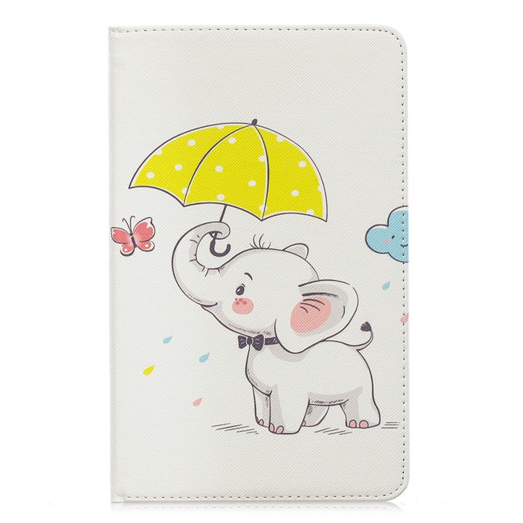 Pattern Printing Wallet Stand Leather Case for Samsung Galaxy Tab A 8.0 (2019) with S Pen P200 P205 - Elephant Holding Umbrella-2