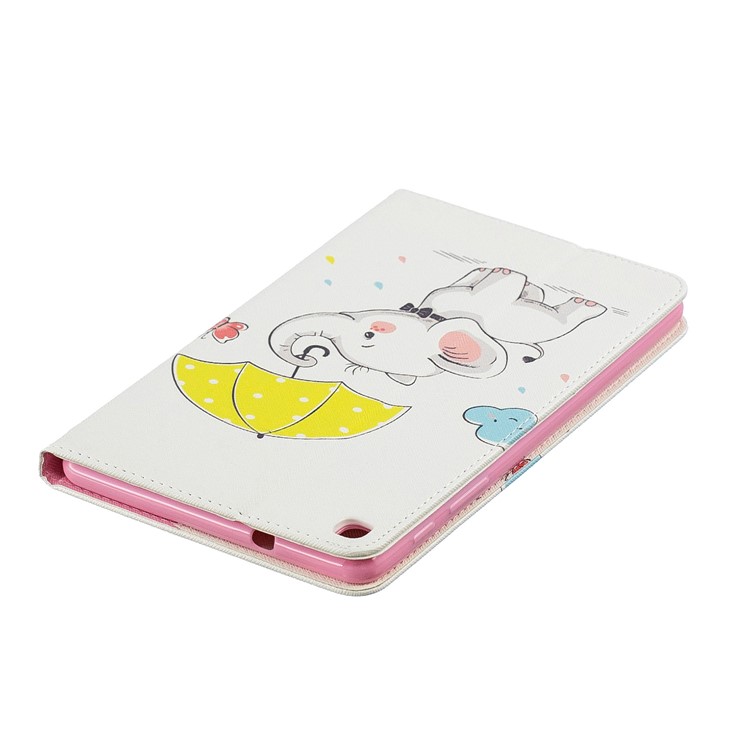 Pattern Printing Wallet Stand Leather Case for Samsung Galaxy Tab A 8.0 (2019) with S Pen P200 P205 - Elephant Holding Umbrella-5