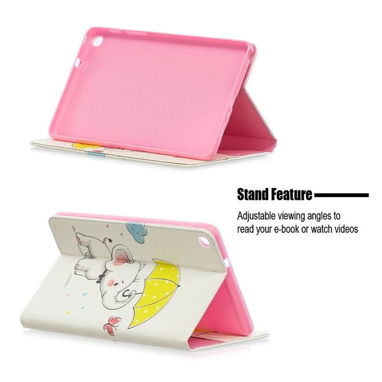 Pattern Printing Wallet Stand Leather Case for Samsung Galaxy Tab A 8.0 (2019) with S Pen P200 P205 - Elephant Holding Umbrella-7
