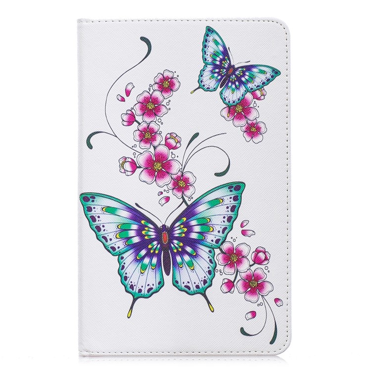Pattern Printing Wallet Stand Leather Case for Samsung Galaxy Tab A 8.0 (2019) with S Pen P200 P205 - Butterflies and Flowers-2