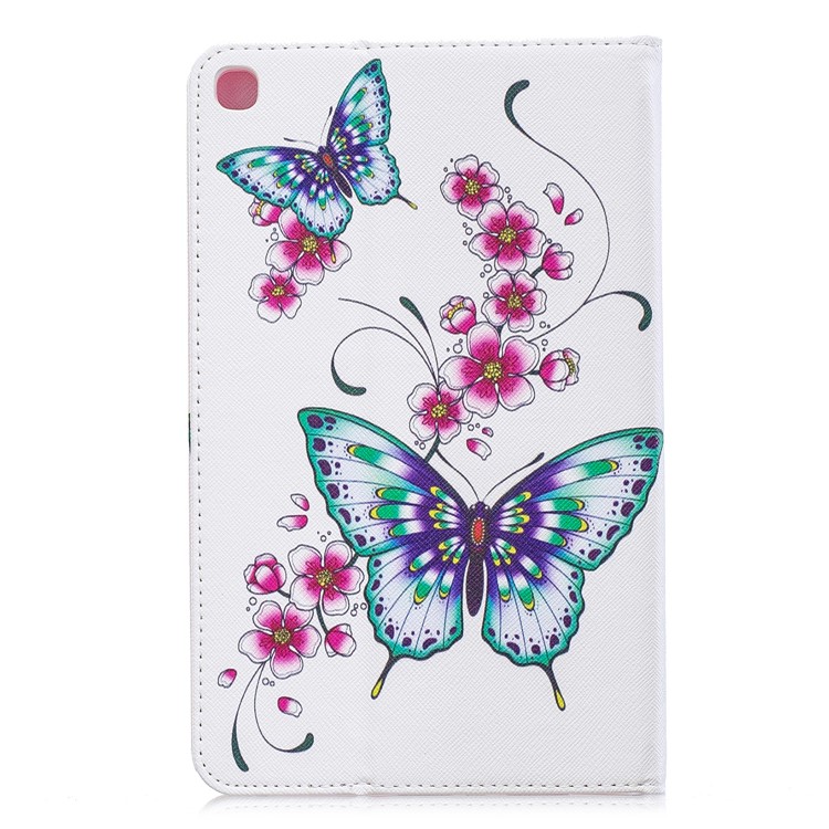 Pattern Printing Wallet Stand Leather Case for Samsung Galaxy Tab A 8.0 (2019) with S Pen P200 P205 - Butterflies and Flowers-3