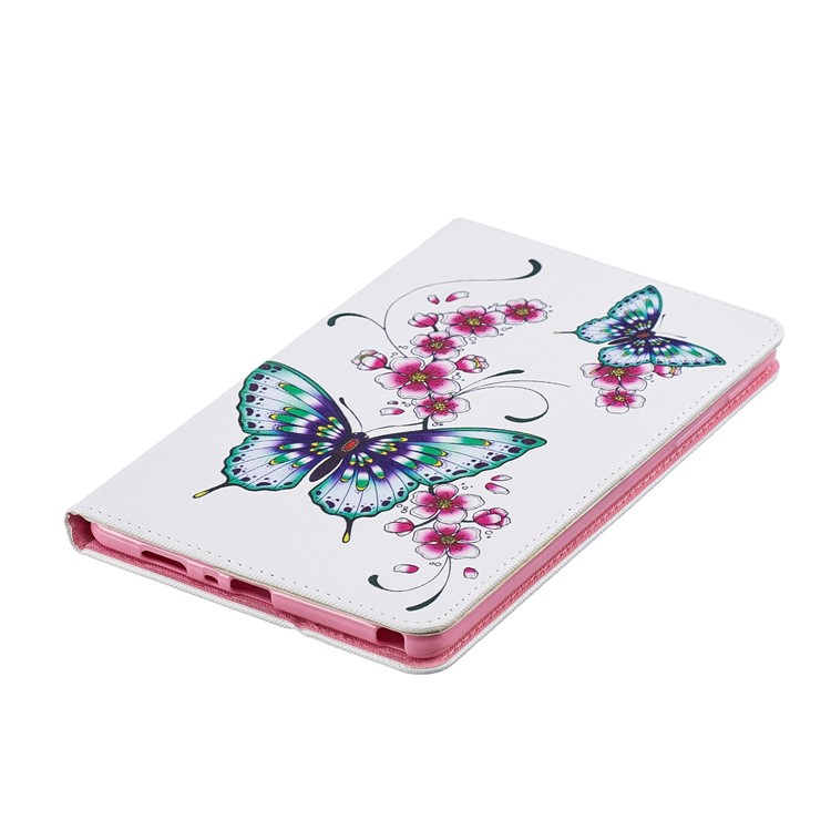 Pattern Printing Wallet Stand Leather Case for Samsung Galaxy Tab A 8.0 (2019) with S Pen P200 P205 - Butterflies and Flowers-4