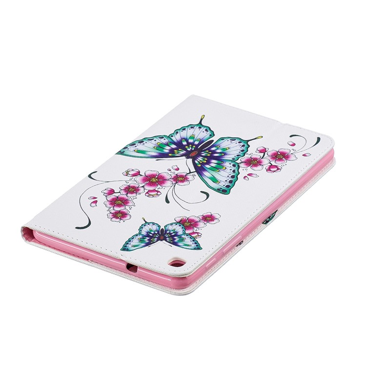 Pattern Printing Wallet Stand Leather Case for Samsung Galaxy Tab A 8.0 (2019) with S Pen P200 P205 - Butterflies and Flowers-5