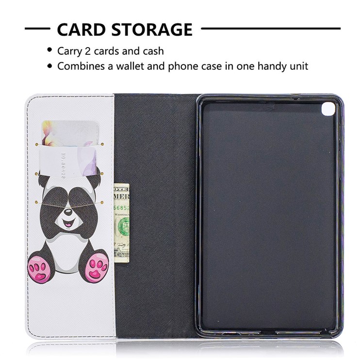 Pattern Printing Wallet Stand Leather Case for Samsung Galaxy Tab A 8.0 (2019) with S Pen P200 P205 - Adorable Panda-6